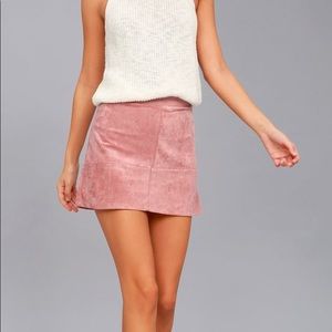 Lulus Mauve suede mini skirt
